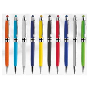 pd089 penna a sfera touch pc in plastica personalizzazione monocolore in serigrafia